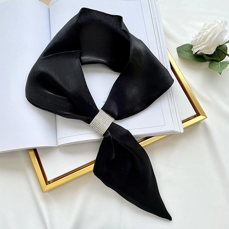 Women's Minimalist Commute Color Block Imitated Silk Silk Scarf