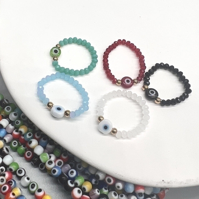 Fashion Eye Stainless Steel Beaded Rings 1 Piece