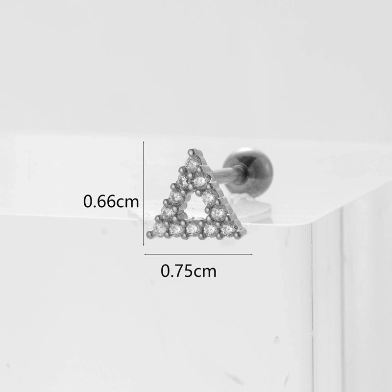Ear Cartilage Rings & Studs Flower 316L Stainless Steel  Copper Inlaid Zircon