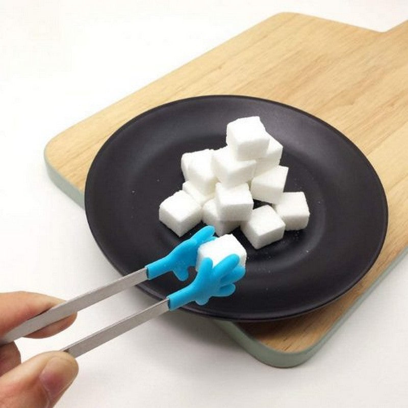 Silicone Kitchen Mini Tong Clip Salad Pliers Kitchenware Mini Tongs Dessert Tongs Food Tongs Ice Cube Tong Cake Tong - Stainless Steel