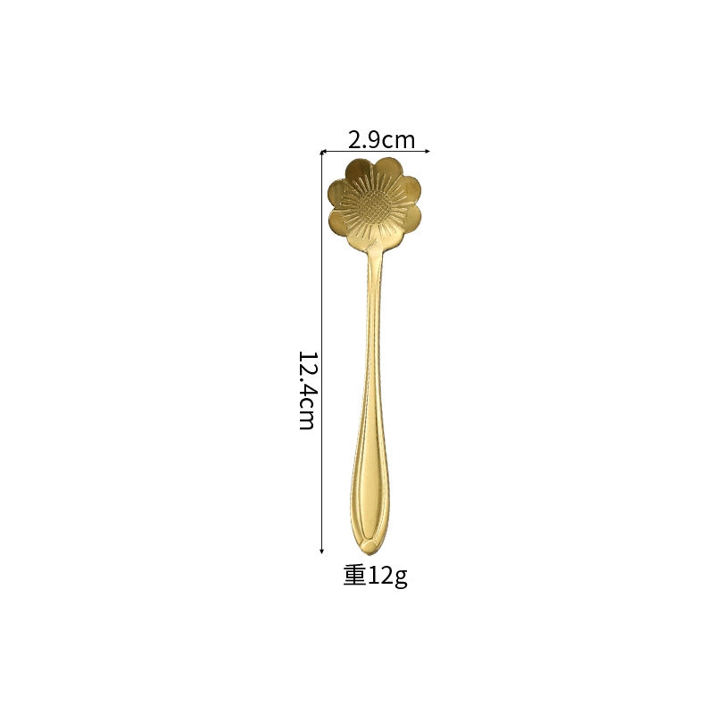 Casual Flower Stainless Steel Spoon 1 Piece