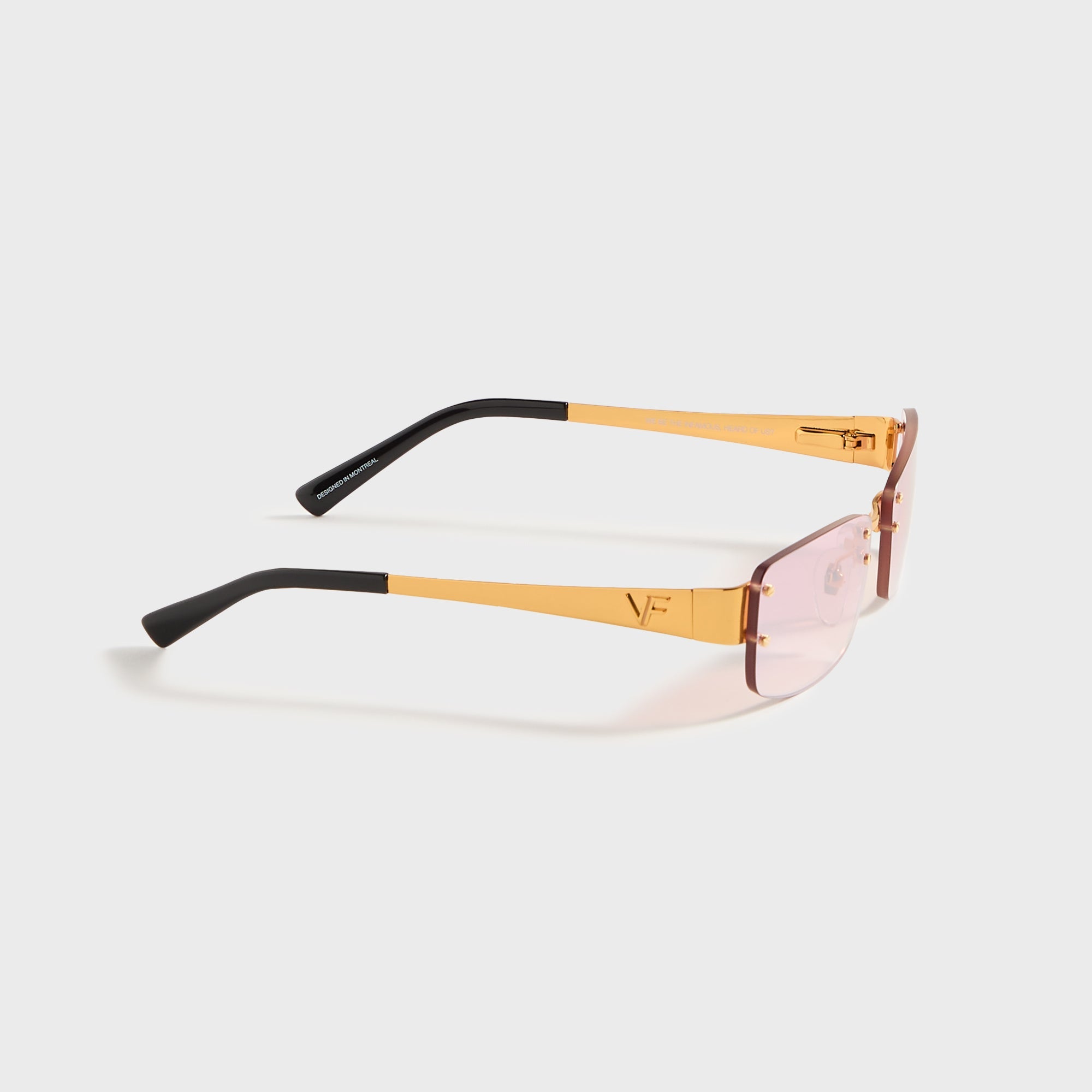 Vintage Frames Infamous Rimless Drill Mount 24KT - Gold / Nickel Pink