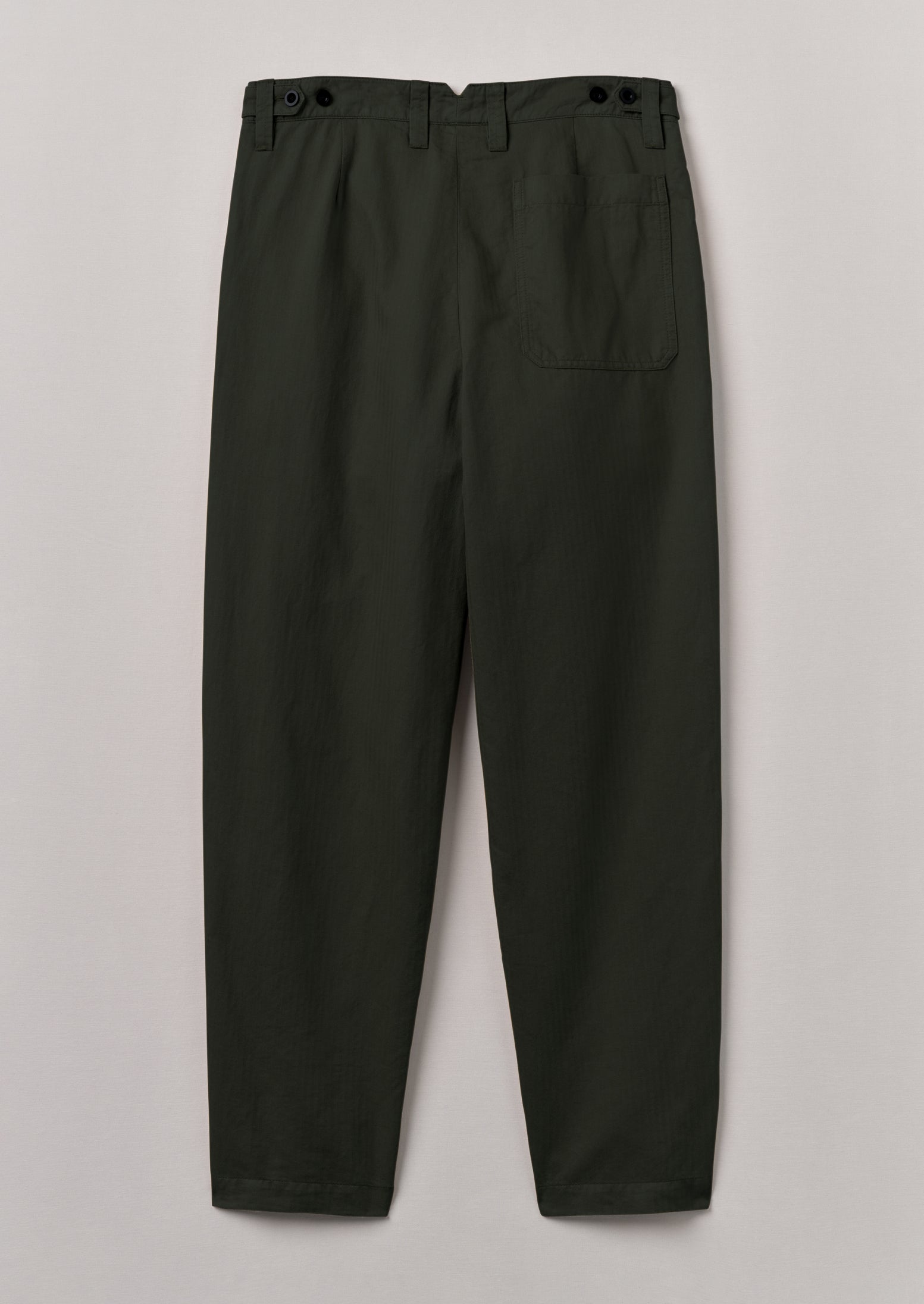 Duncan Cotton Hemp Herringbone Trousers | Forest Green