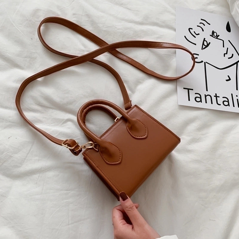 Retro Solid Color Messenger Square Bag