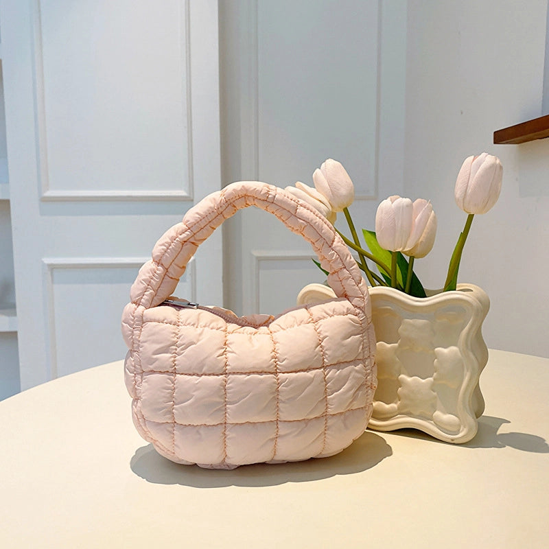 Autumn And Winter Mini Cloud Handbag Korean Style New Down Cotton-padded Underarm Bag Bubble Elastic Handbag