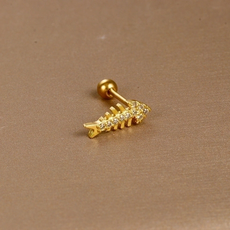 1 Piece Sweet Minimalist Flower Plating Inlay Titanium Steel Zircon Ear Studs