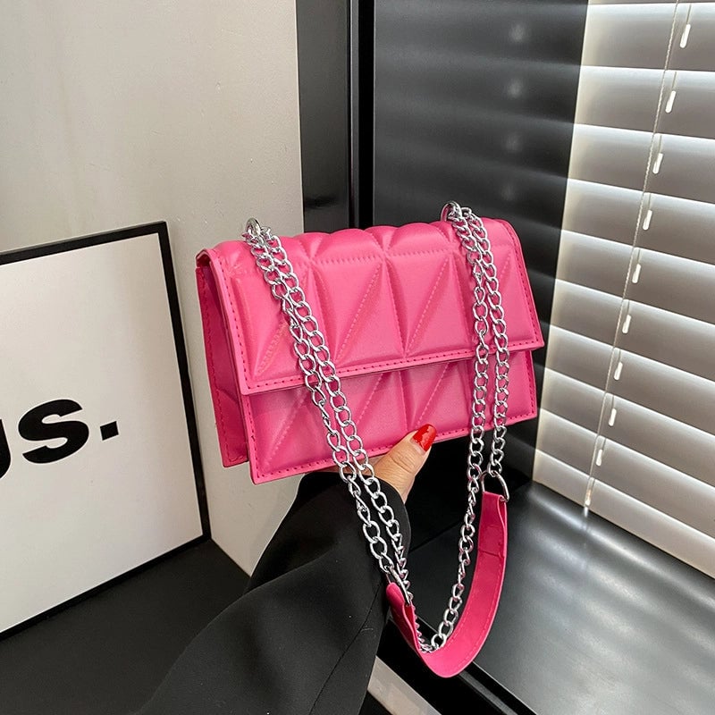 Women's Small Pu Leather Solid Color Streetwear Magnetic Buckle Crossbody Bag