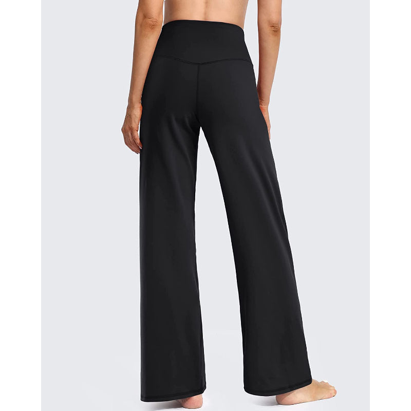 Women Wide Leg Yoga Pants High Waist Stretch Workout Sweatpants With Pockets Casual Straight Leg Pants