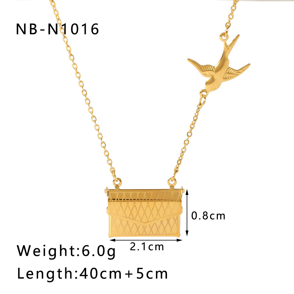 Heart Geometric Stainless Steel Electroplating Necklaces