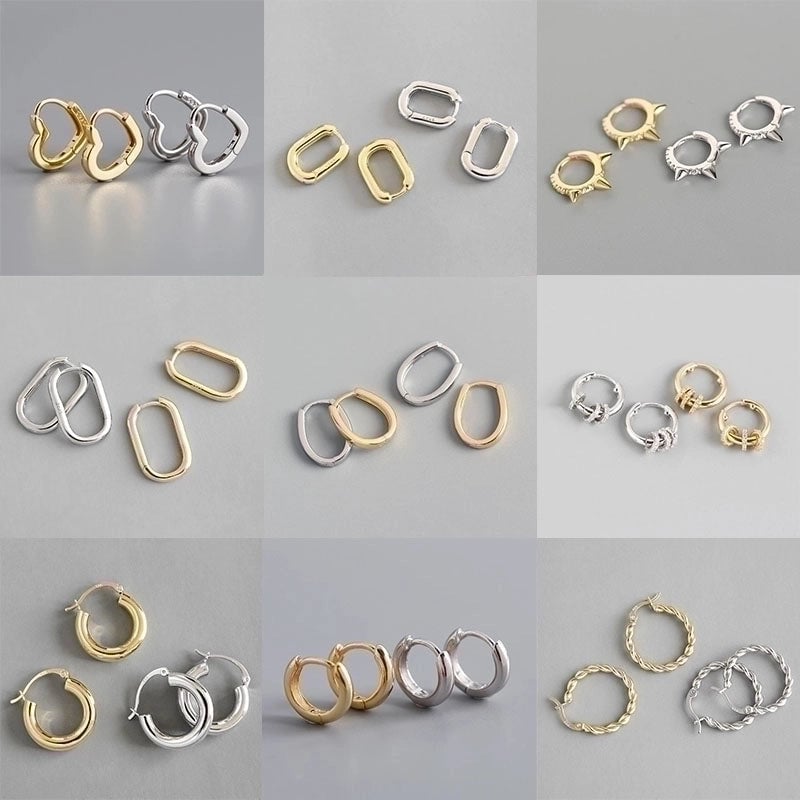 2 Pieces Minimalist Geometric Copper Plating Ear Studs 1 Pair