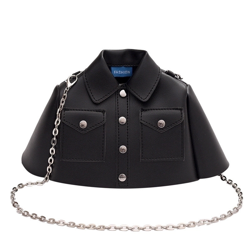 Women's Medium Pu Leather Solid Color Basic Streetwear Square Zipper Shoulder Bag Crossbody Bag Chain Bag