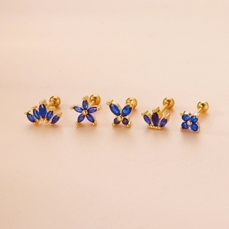 1 Piece Ear Cartilage Rings & Studs Fashion Flower 316L Stainless Steel  Copper Plating Inlay Zircon
