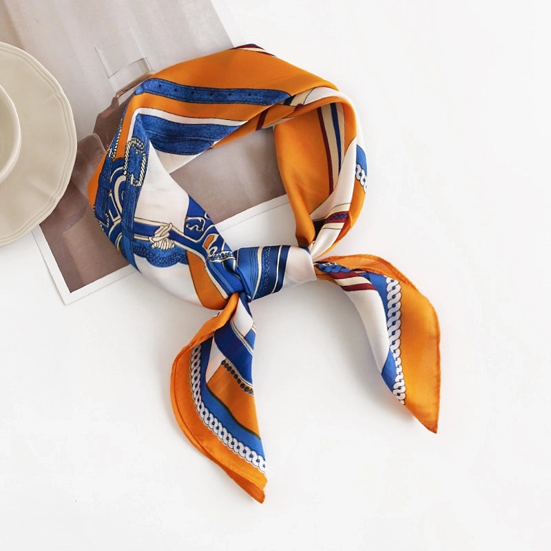 Women's Sweet Flower Polyester Silk Scarf