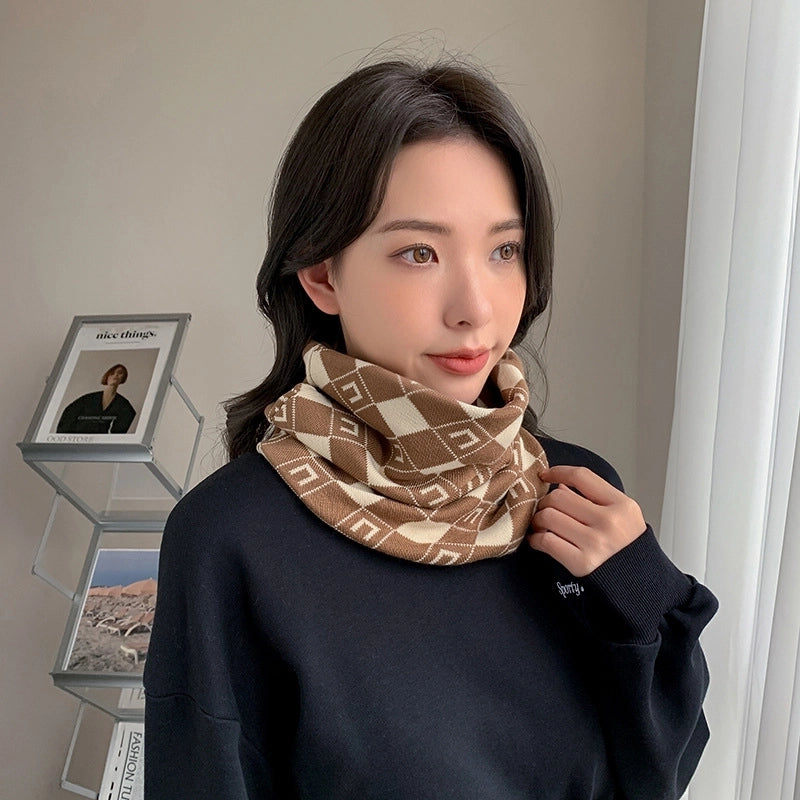 Autumn And Winter Cycling Knitted Mask Windproof Warm Multi-functional Scarf Neck Protection Collar Confinement Cap Thickened Small Scarf