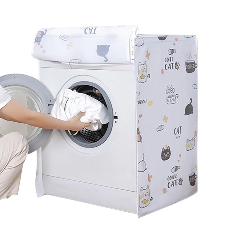PEVA Printing Thickened Waterproof Washing Machine Dust Cover Household Washing Machine Flip Drum Dust Cover