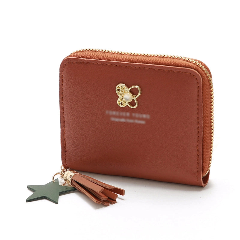 Korean Four-leaf Flower Zipper Short Wallet