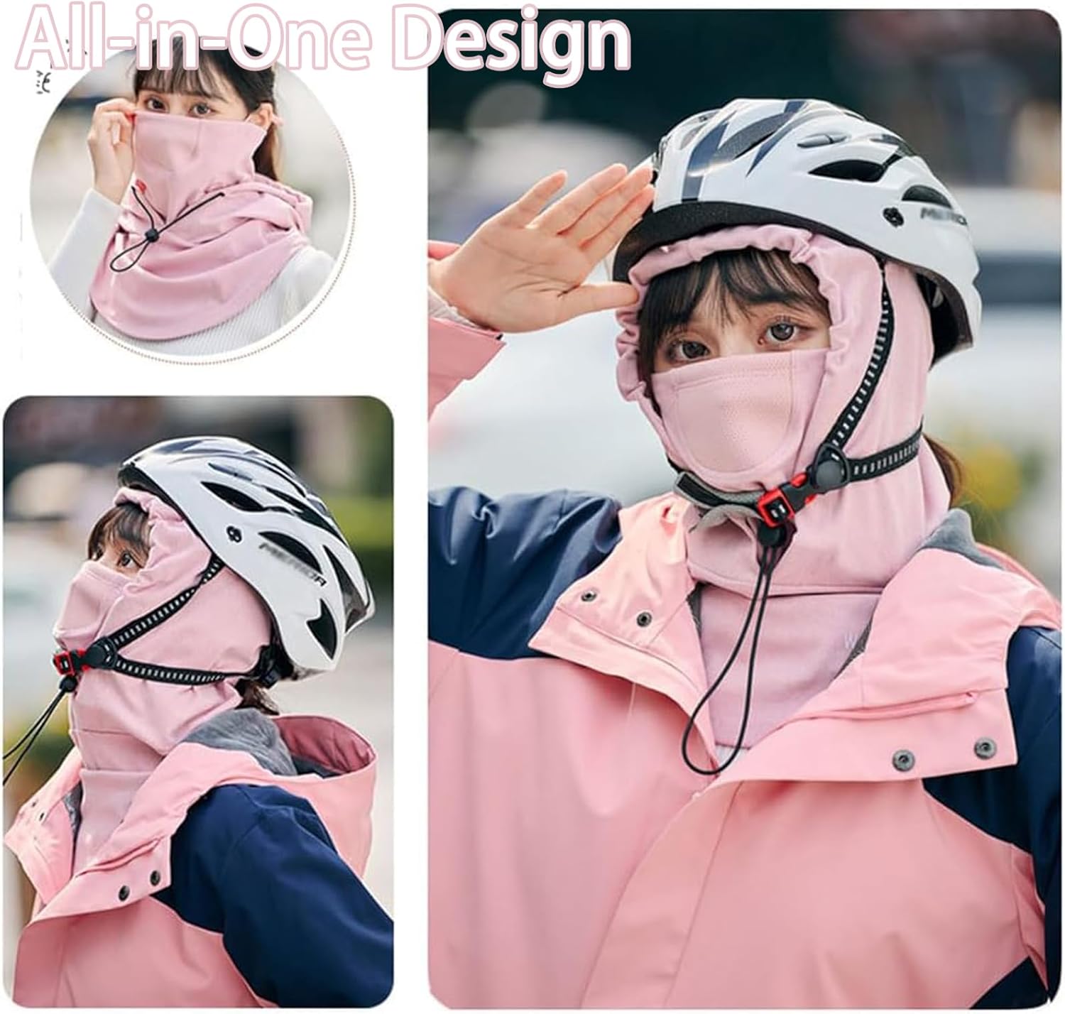 Hooded Face Mask with Neck Warmer for Cycling