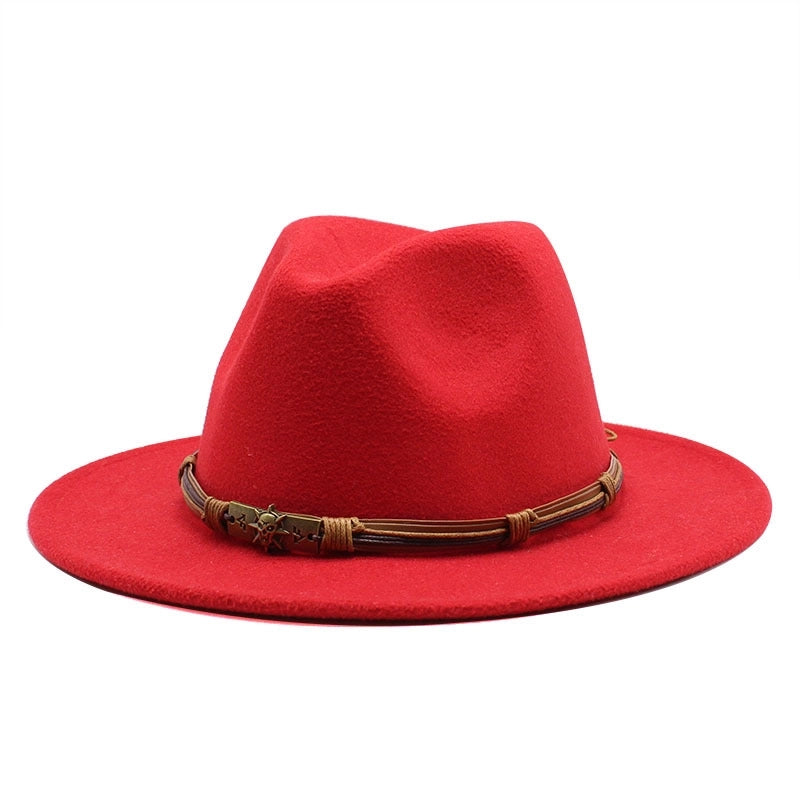 Unisex Skull Light Body Flat Eaves Fedora Hat