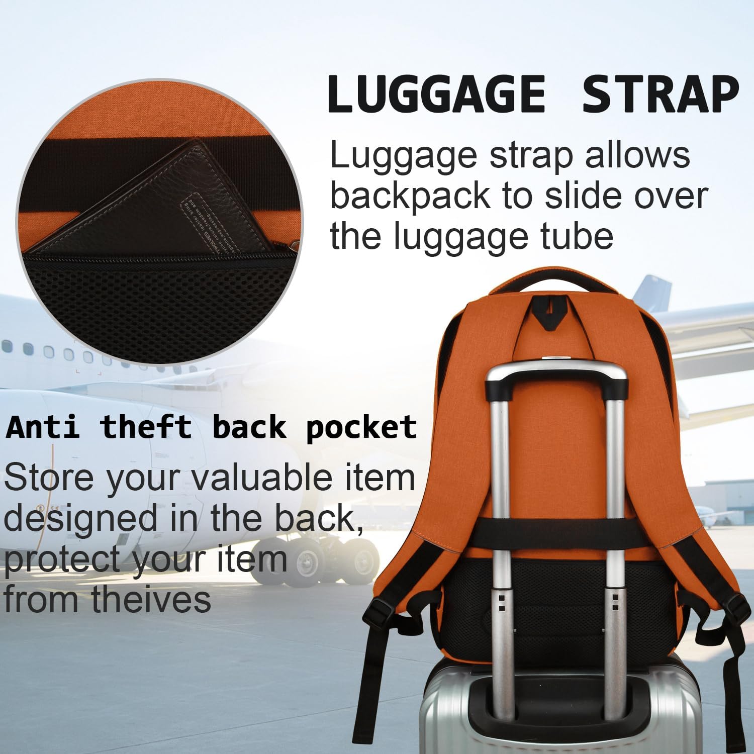 Laptop Backpack,Business Travel Anti Theft Slim Durable Laptops Backpack with USB Charging Port,Water Resistant College Computer Bag for Women & Men Fits 15.6 Inch Laptop and Notebook - Black