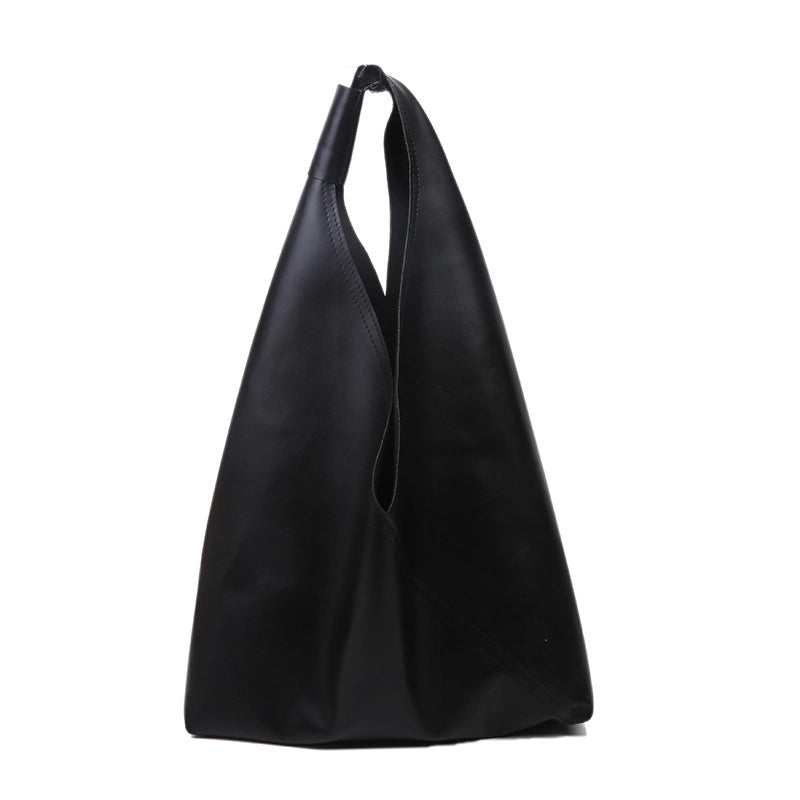 Women's Medium Pu Leather Solid Color Streetwear Bucket Open Shoulder Bag