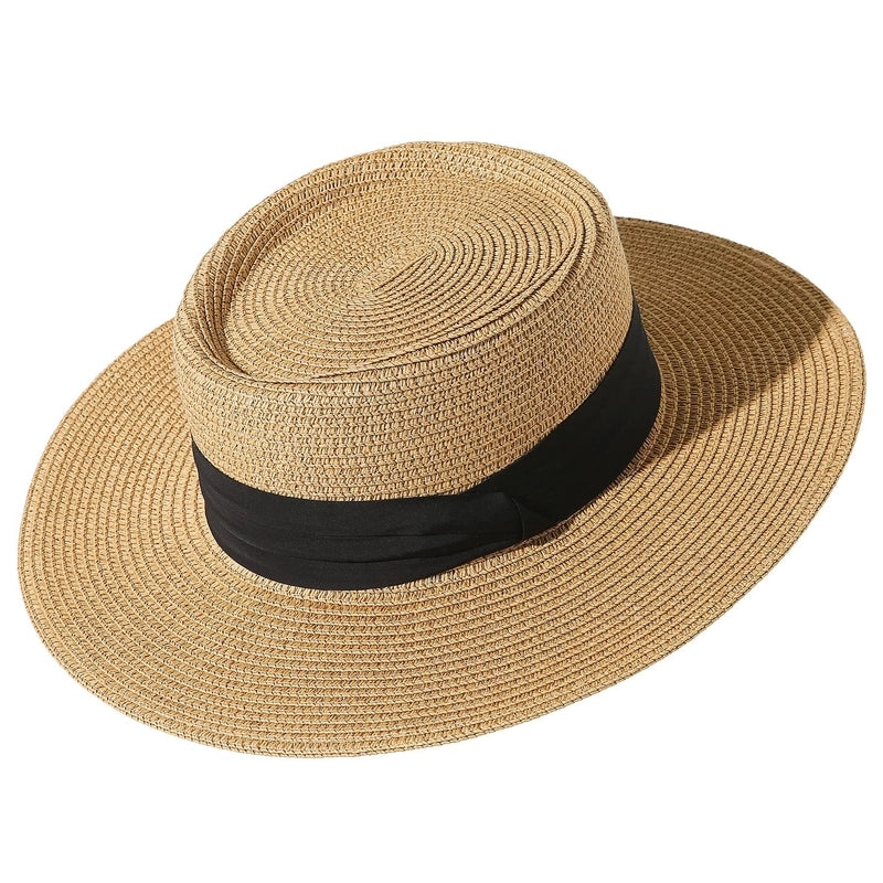 Women's Basic Hawaiian Vacation Solid Color Short Brim Sun Hat