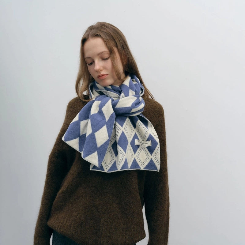 Women's Casual Vintage Style Classic Style Lingge Imitation Cashmere Acrylic Scarf