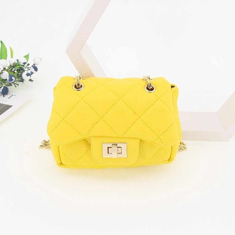 Women's Small Pu Leather Solid Color Streetwear Square Lock Clasp Crossbody Bag