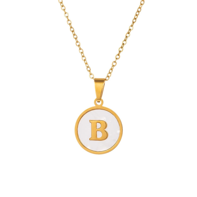 Minimalist Letter Titanium Steel Pendant Necklace