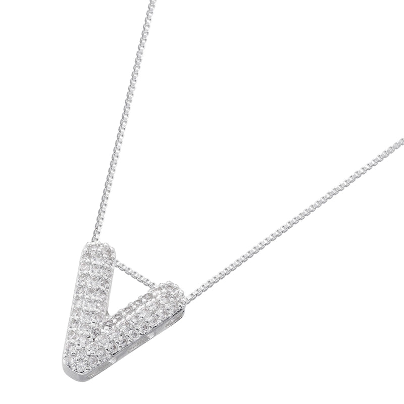Hip-hop Exaggerated Punk Letter Copper Plating Inlay Zircon 18k Gold Plated Pendant Necklace
