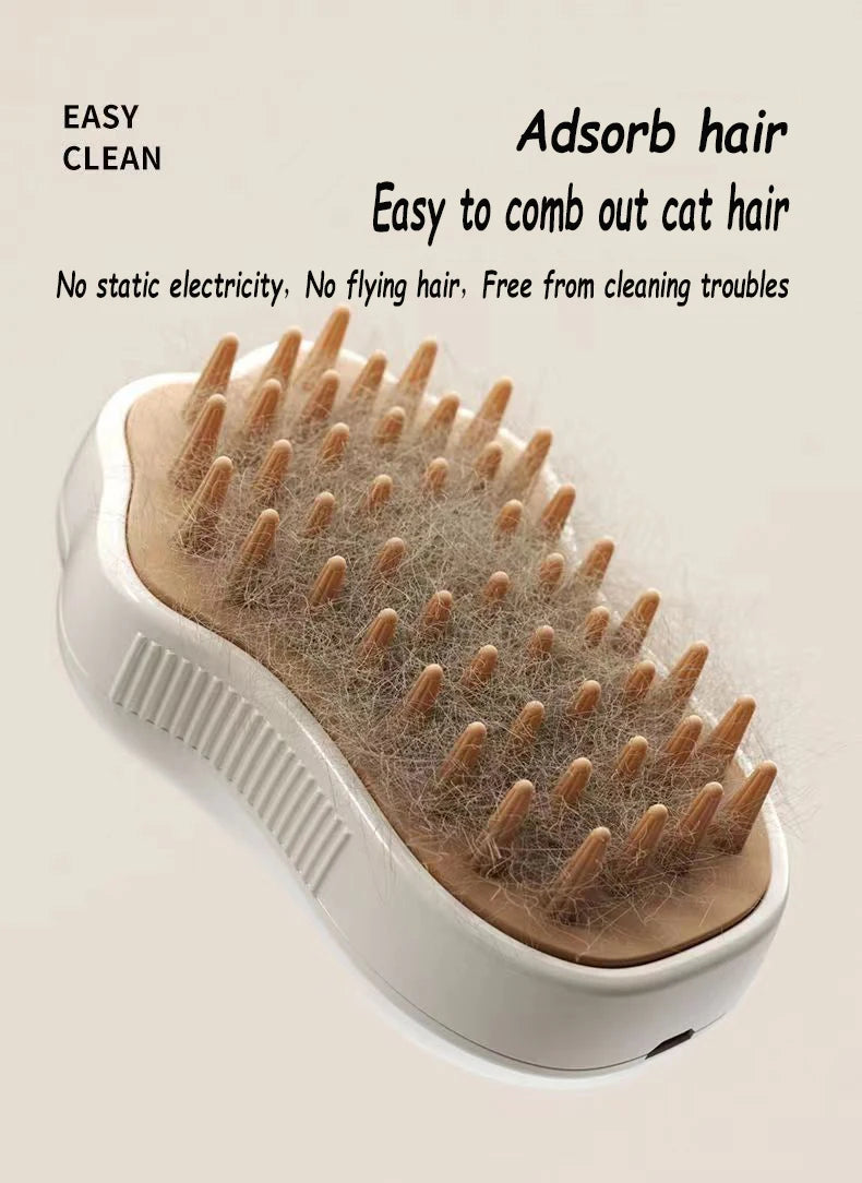 Pet Steamy Brush Pro - 3-in-1 Grooming. Massage & Steam Cleaning Tool