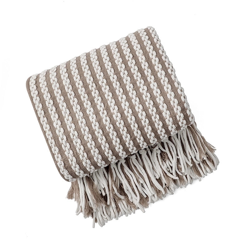 Handmade Knitted Blanket Blanket Coarse Wool Blanket Sofa Blanket Woven Blanket Chenille Blanket Nap Blanket Bean Blanket