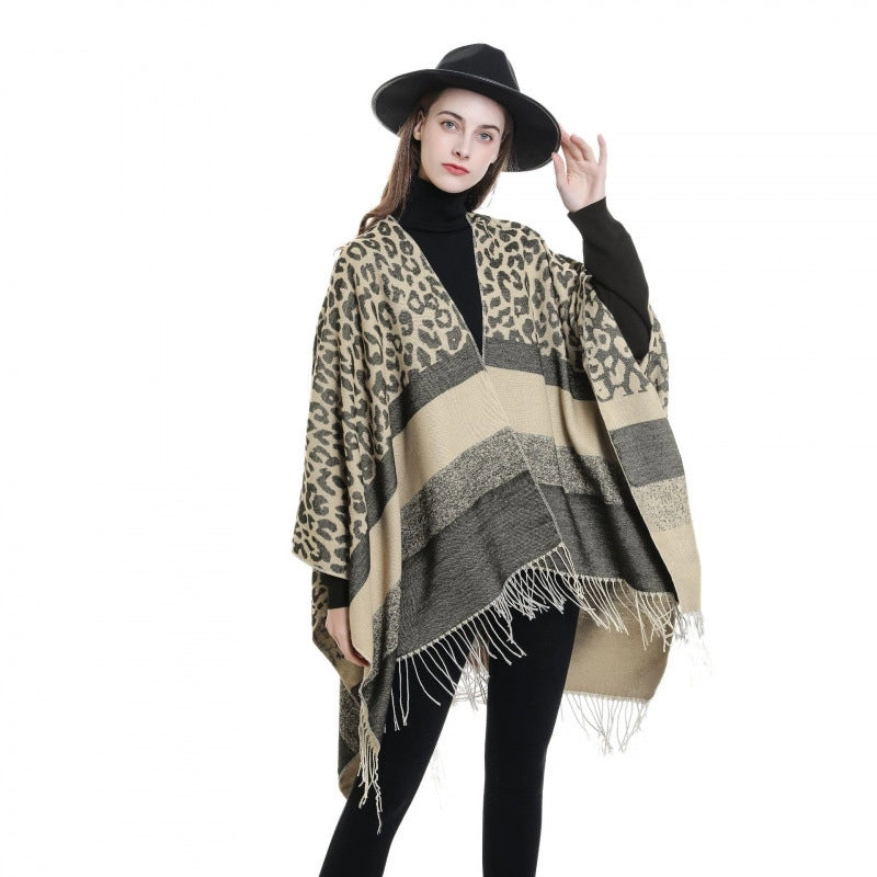 Women's Casual Lattice Polyester Tassel Shawl