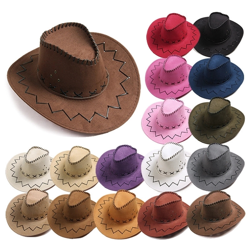 Women's Retro Vacation Solid Color Wide Eaves Cowboy Hat
