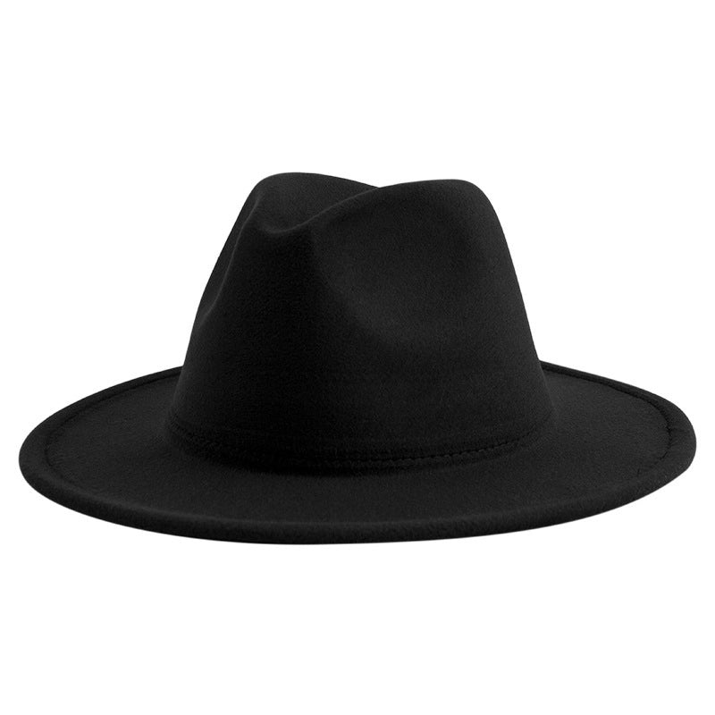 British Style Jazz Hat Big Brim Retro Soft Felt Hat Women's Fashion Autumn And Winter Warm Gentleman Hat Top Hat