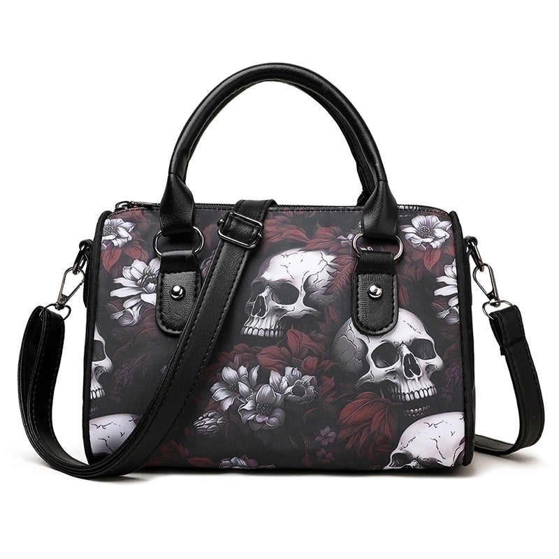 Halloween Women's Pu Leather Skull Vintage Style Zipper Handbag