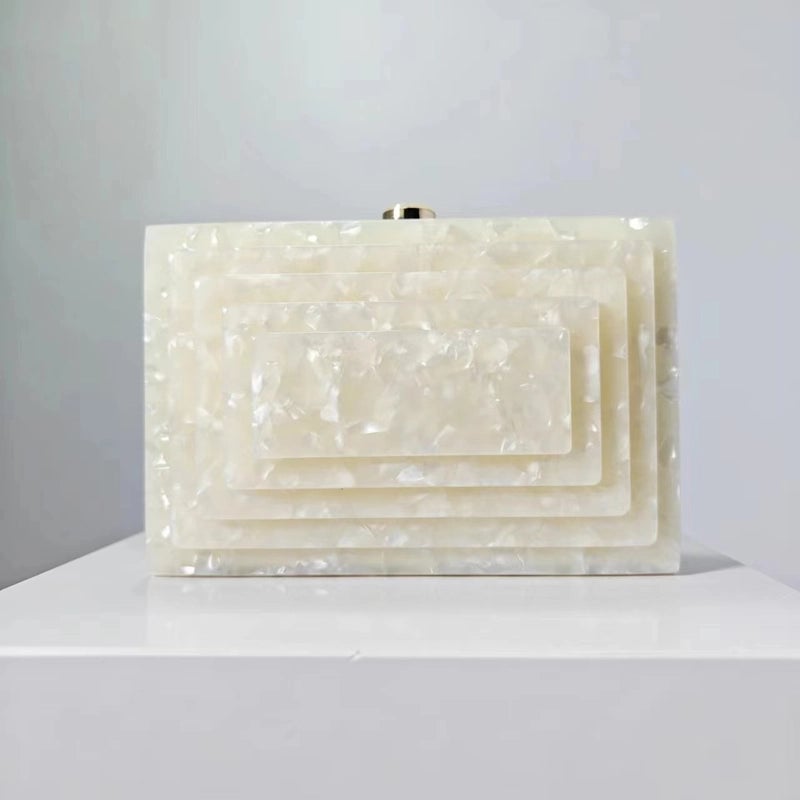 Dinner Bag Retro Splicing Package Trendy Acrylic Shoulder Chain Bag For Women