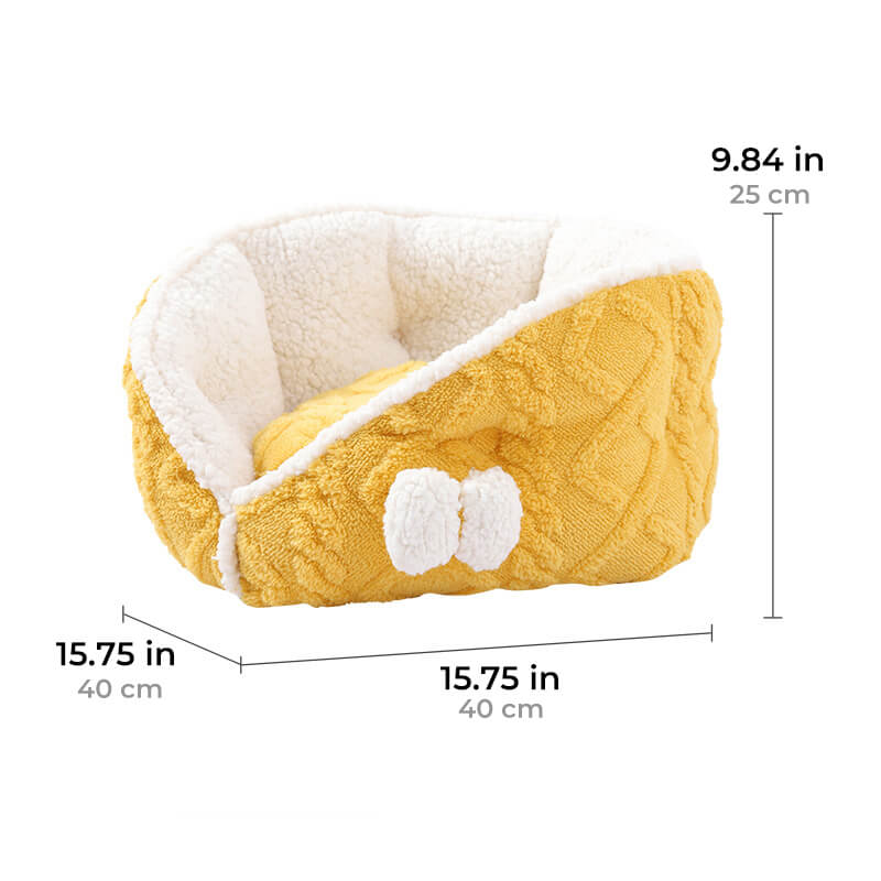 Cheese Cat Bed Fleece Jacquard Comfortable Dog Bed