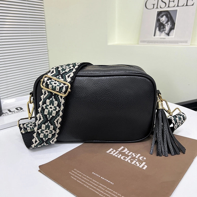 Women's Medium Pu Leather Solid Color Elegant Classic Style Square Zipper Shoulder Bag Crossbody Bag Square Bag