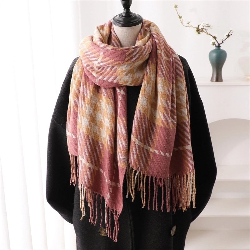 Unisex Business Basic Minimalist Tassel Imitation Cashmere Polyester Scarf