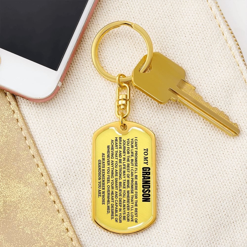 🎁49%--🔥 To My Grandson - Remember Whose Grandson You Are - Unique Keychain