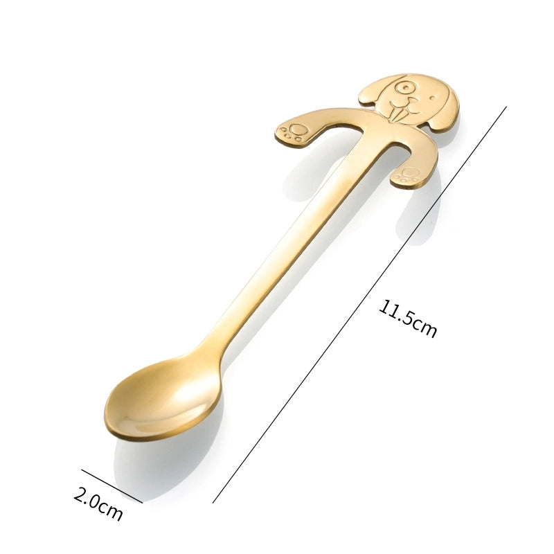 2 Pieces Casual Cartoon Stainless Steel Spoon