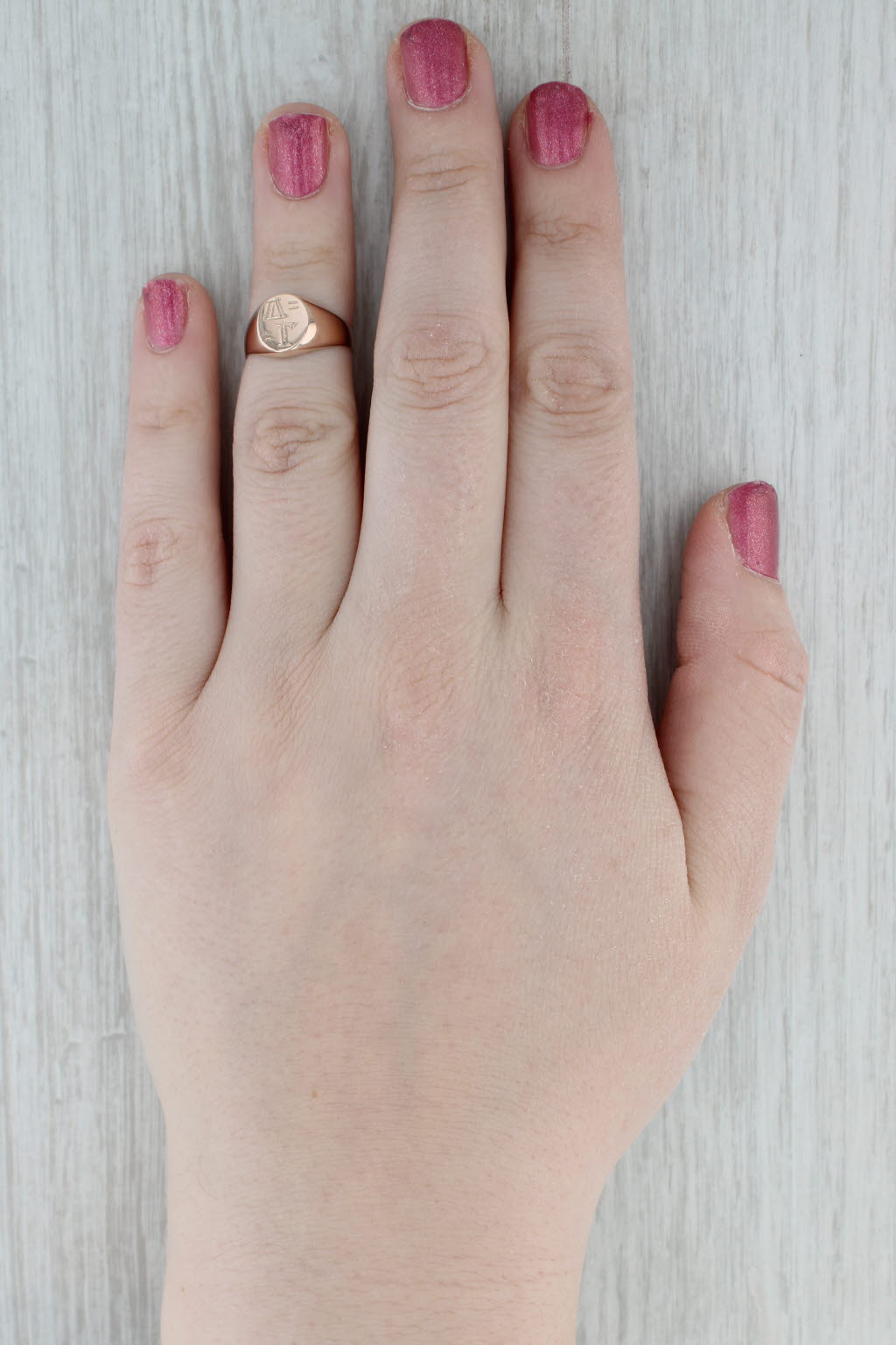 Vintage Delta Gamma Sorority Signet Ring 10k Rose Gold Size 5