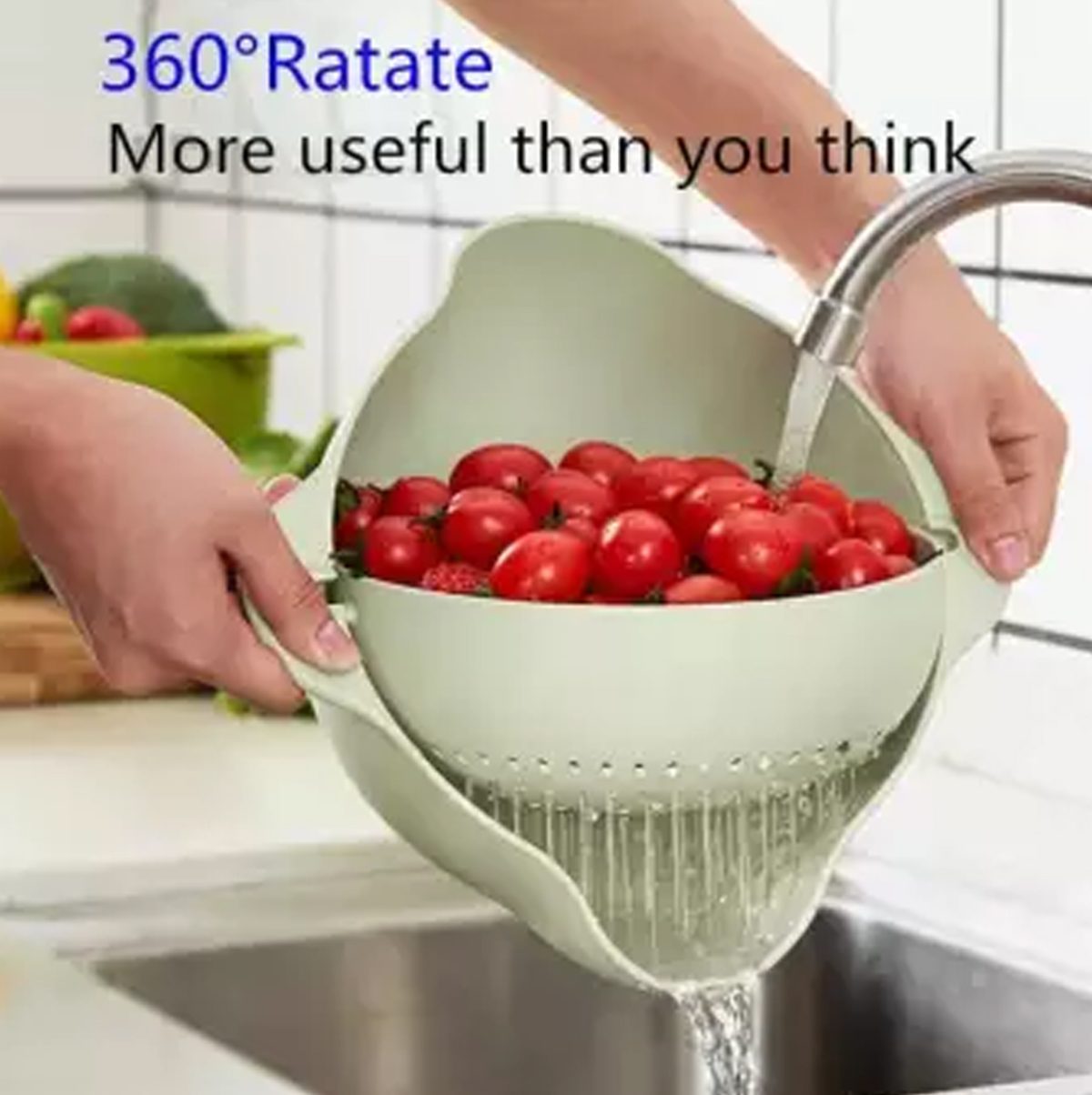 Double Drain Basket 360° Rotation Detachable