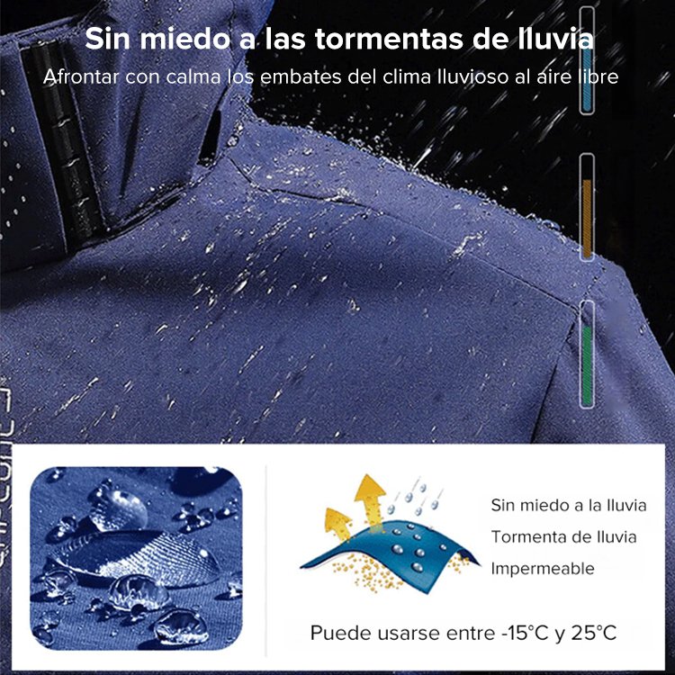 Chamarra multifuncional a prueba de viento y lluvia