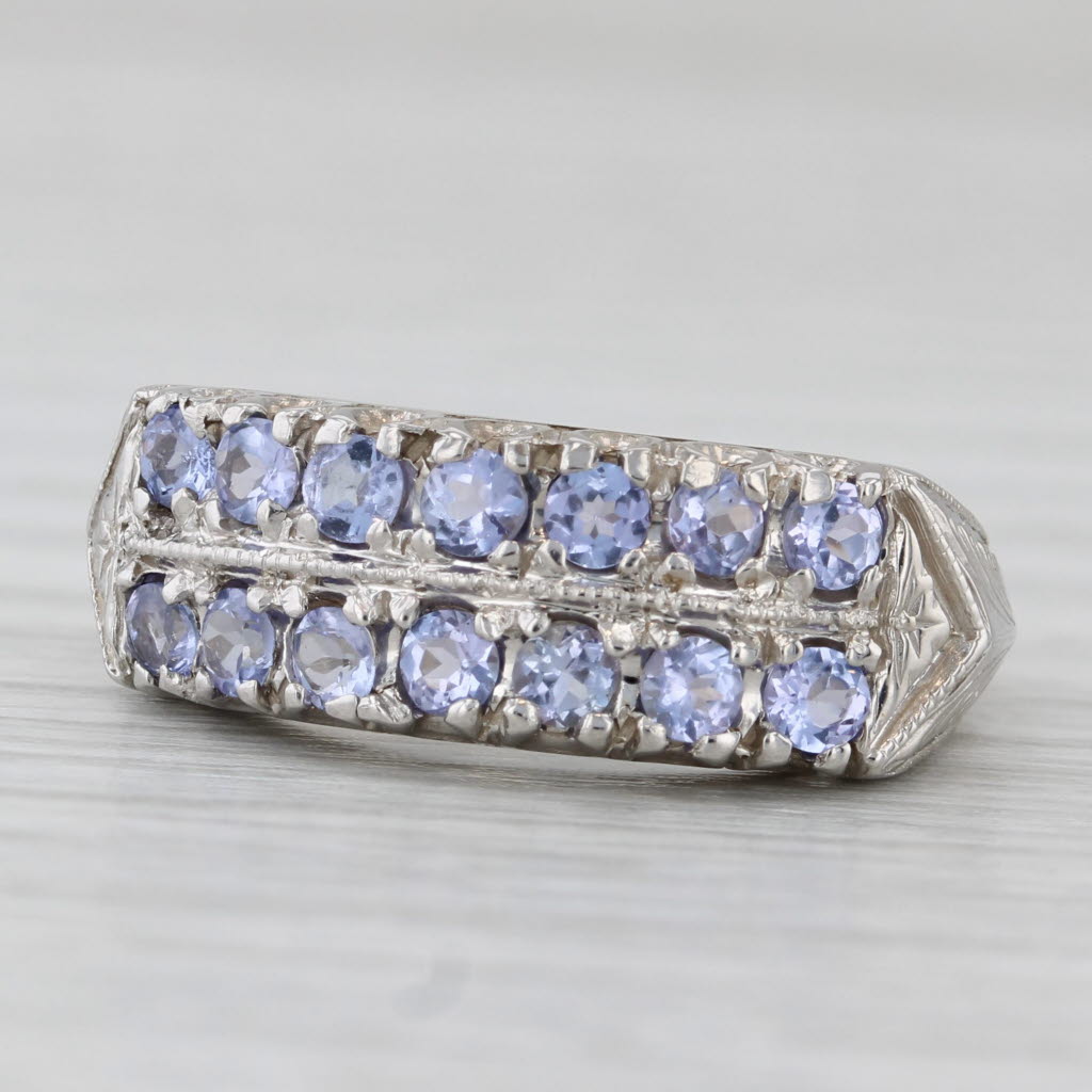 Vintage 0.70ctw Tanzanite Ring 14k White Gold Size 6