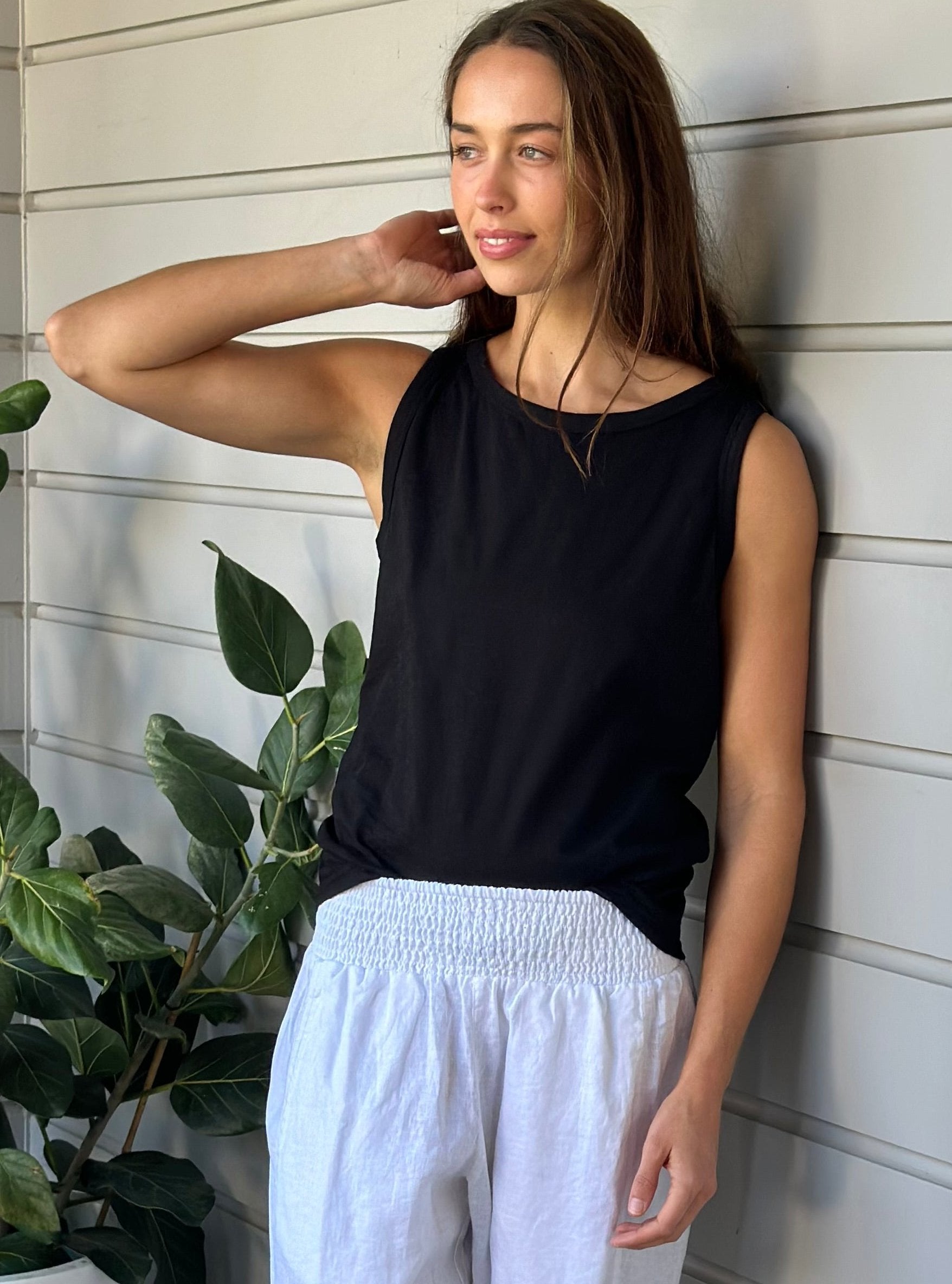 vera tank - black cotton
