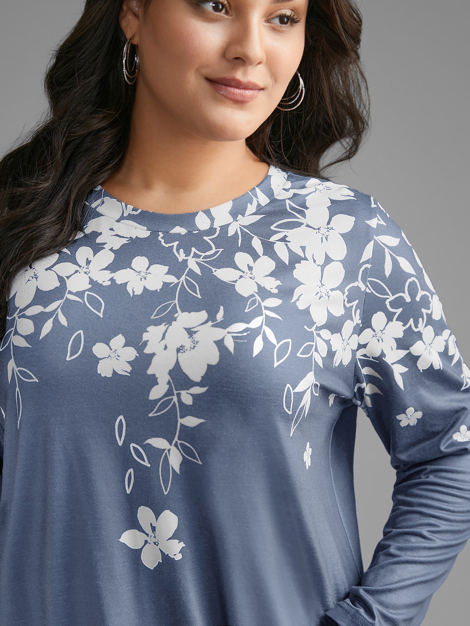 Round Neck Boho Print T-Shirt