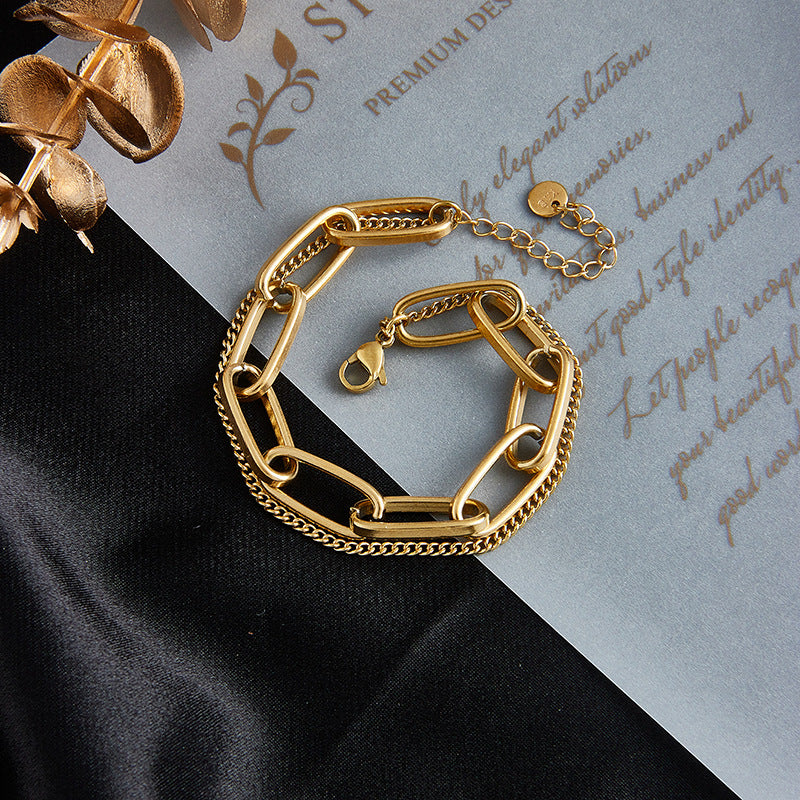 Women Chain Titanium Steel Electroplating Bracelets