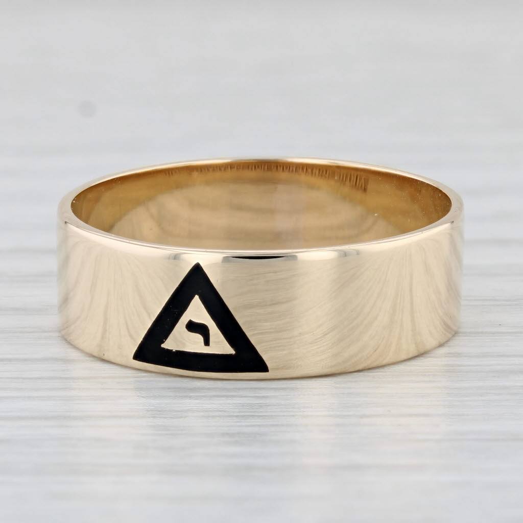 14th Degree Yod Ring 10k Gold Scottish Rite Masonic Band Size 11