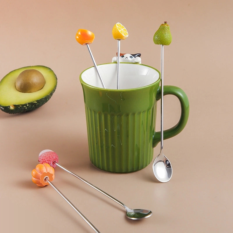 Cute Cartoon 304 Stainless Steel Fruit Fork 1 Piece